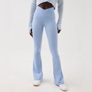 Aerie OFFLINE Real Me High Waisted Crossover Flare Leggings - Monaco Blue